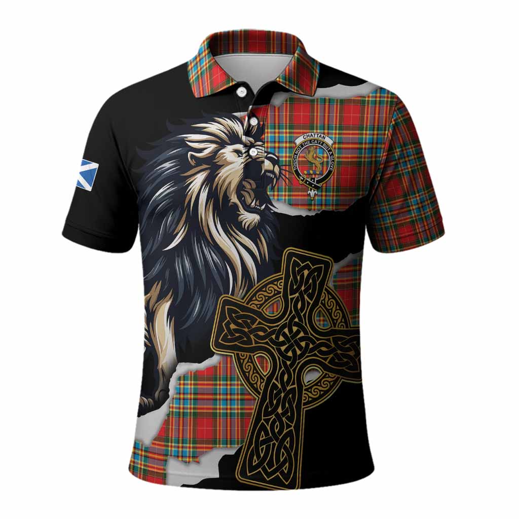 Chattan Tartan Scottish Polo Shirt Lion Celtic Heritage