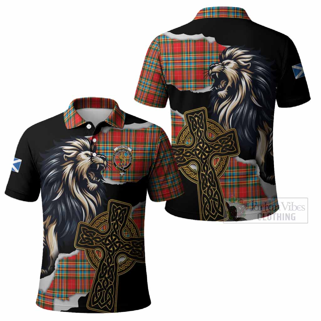 Chattan Tartan Scottish Polo Shirt Lion Celtic Heritage
