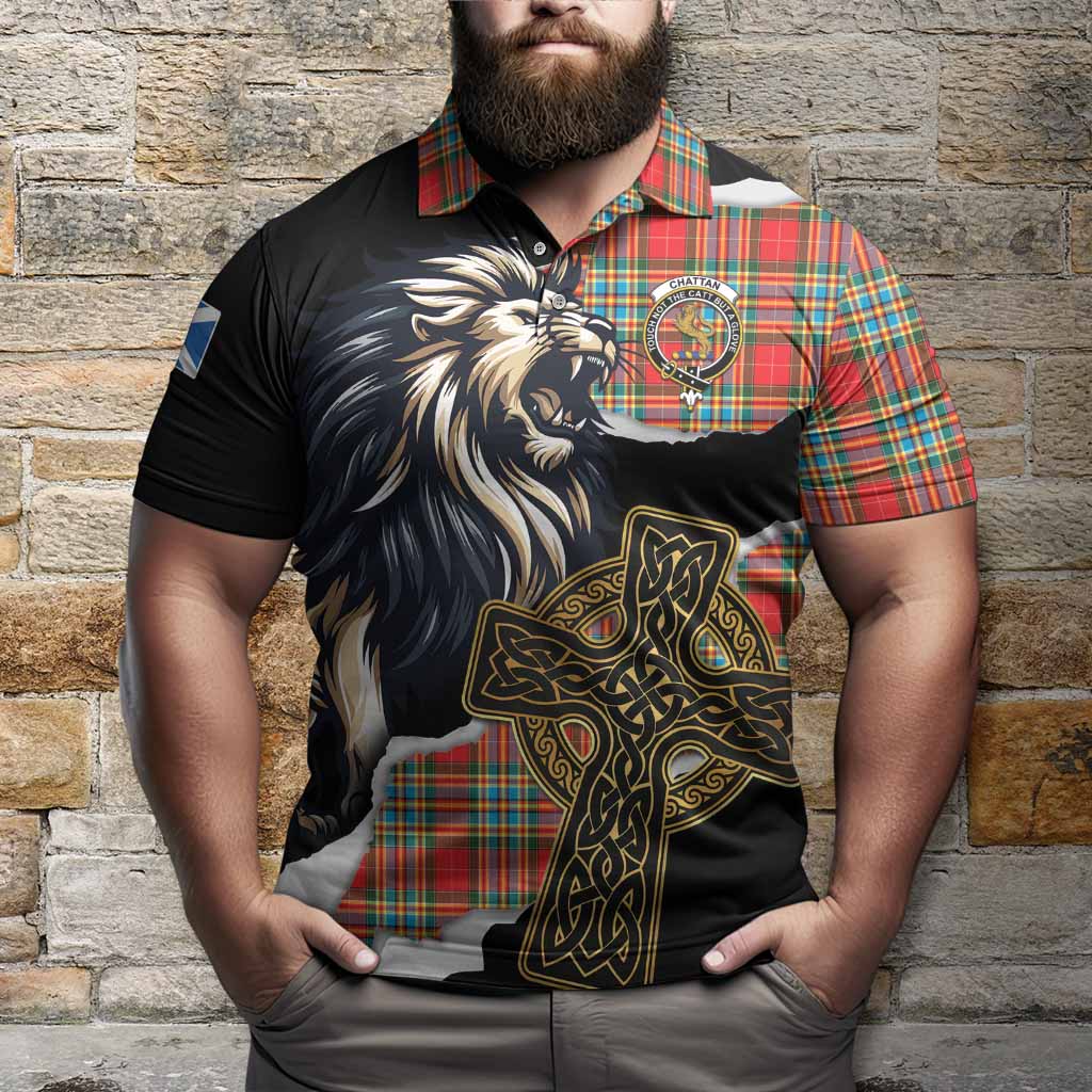 Chattan Tartan Scottish Polo Shirt Lion Celtic Heritage