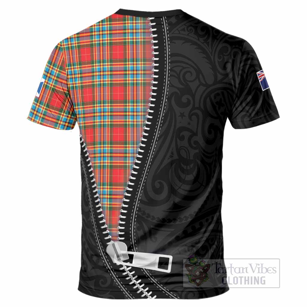 Chattan Tartan T-Shirt New Zealand Pattern Unique Zipper Stylized