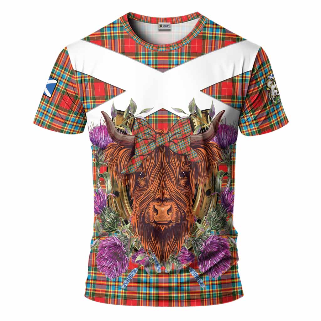 Chattan Tartan T-Shirt Scottish Thistle Heilan Coo