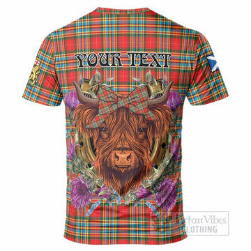 Chattan Tartan T-Shirt Scottish Thistle Heilan Coo