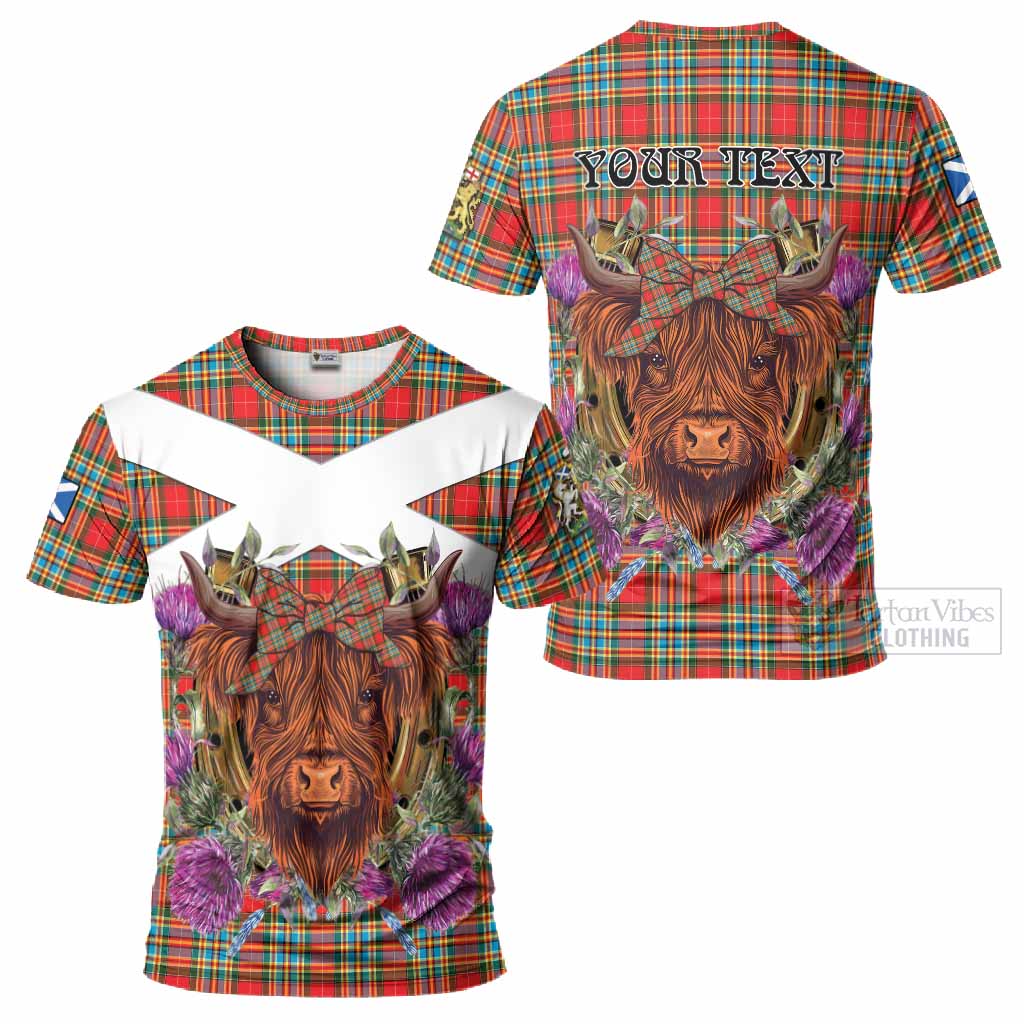 Chattan Tartan T-Shirt Scottish Thistle Heilan Coo