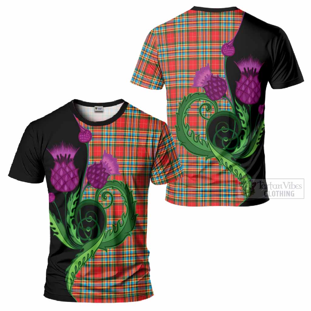 Chattan Tartan T-Shirt Traditional Scottish Thistle