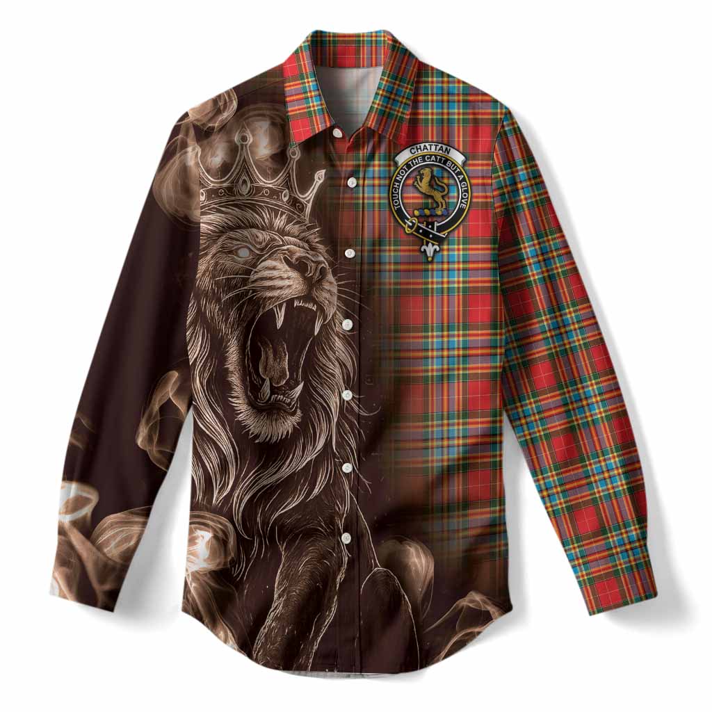 Chattan Tartan Women Casual Shirt Roaring Lion Heritage