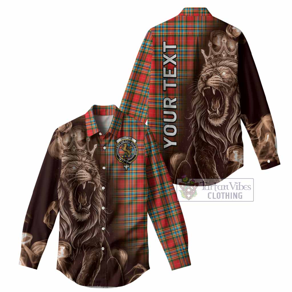Chattan Tartan Women Casual Shirt Roaring Lion Heritage