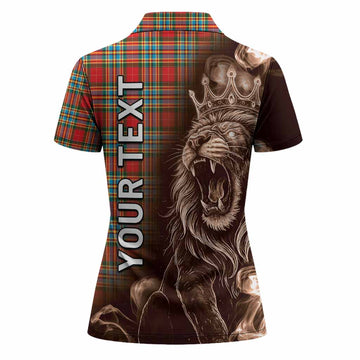 Chattan Tartan Women Polo Shirt Roaring Lion Heritage