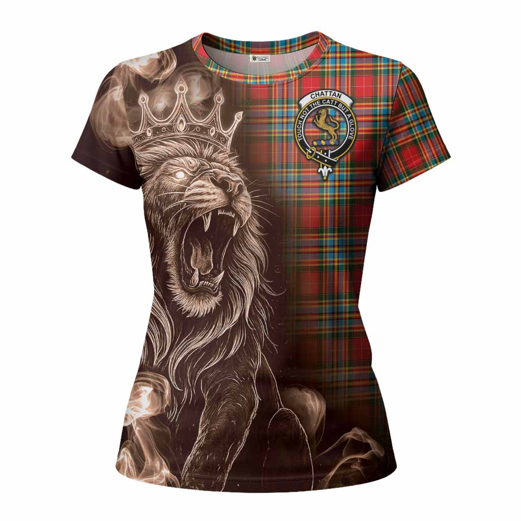 Chattan Tartan Women T shirt Roaring Lion Heritage