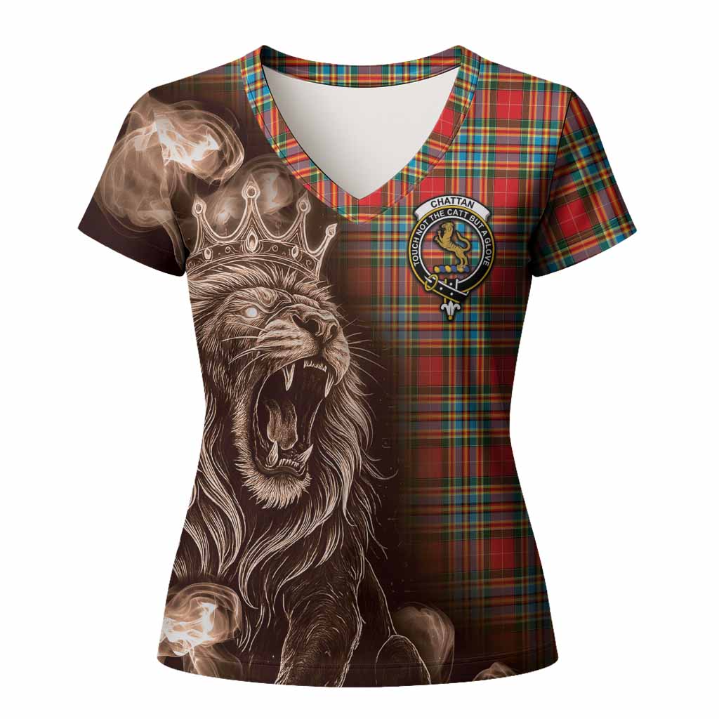 Chattan Tartan Women T shirt Roaring Lion Heritage