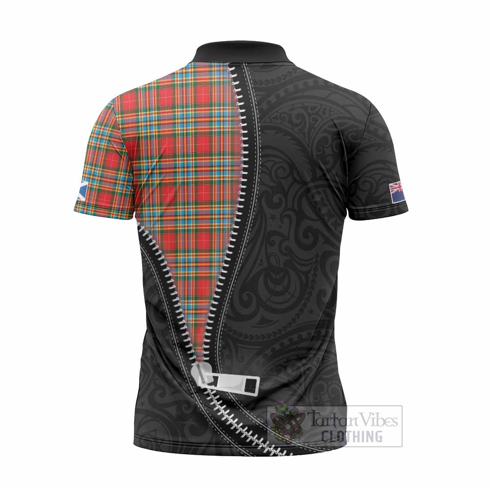 Chattan Tartan Zipper Polo Shirt New Zealand Pattern Unique Zipper Stylized
