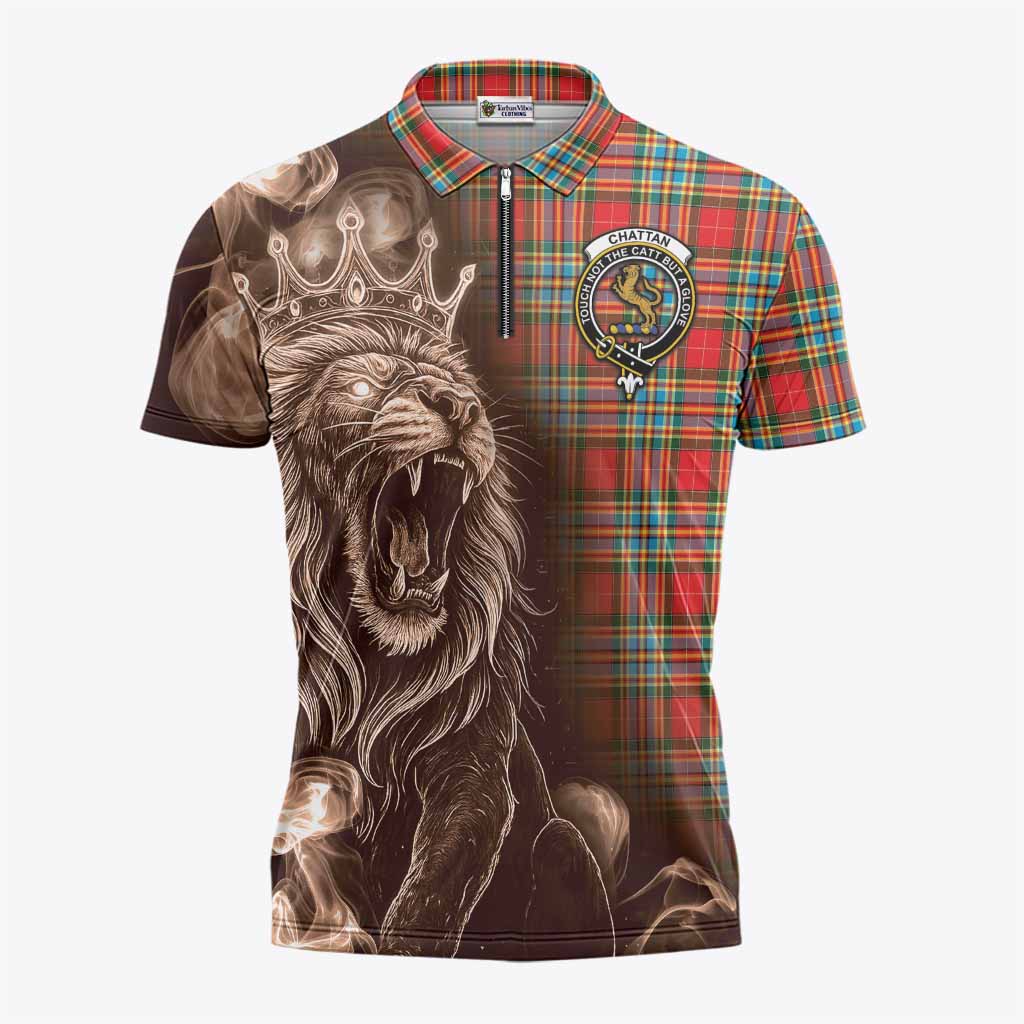 Chattan Tartan Zipper Polo Shirt Roaring Lion Heritage
