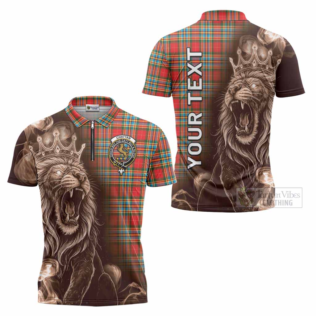 Chattan Tartan Zipper Polo Shirt Roaring Lion Heritage