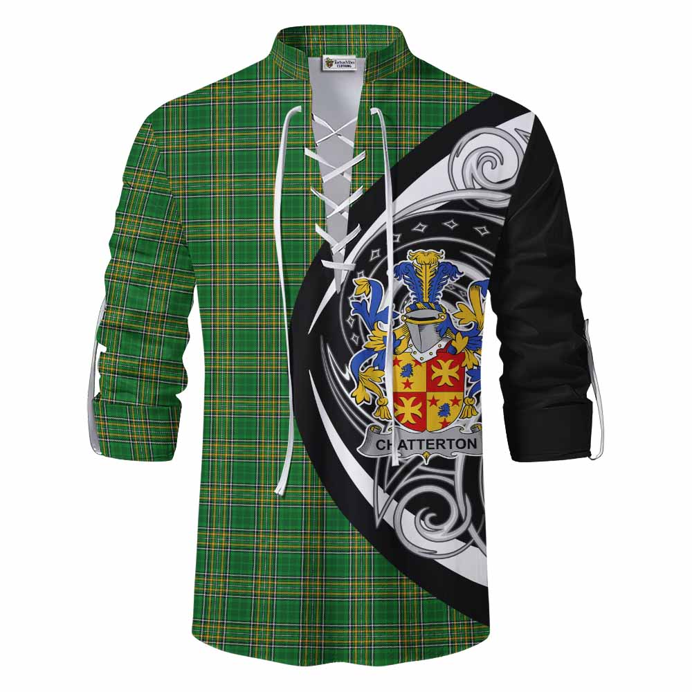 Tartan Vibes Clothing Chatterton Irish Clan Ghillie Kilt Shirt Celtic Circle Style