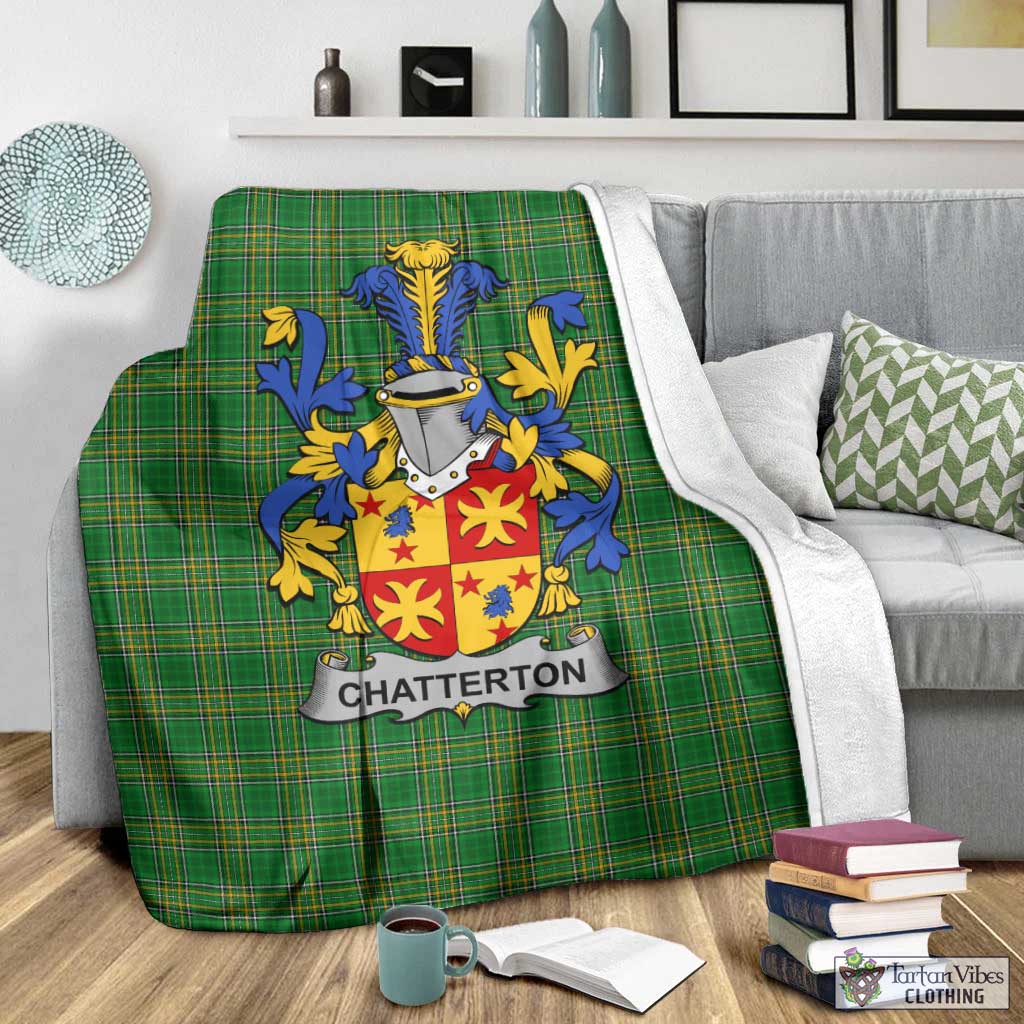 Chatterton Irish Clan Tartan Blanket with Coat of Arms - Tartan Vibes Clothing