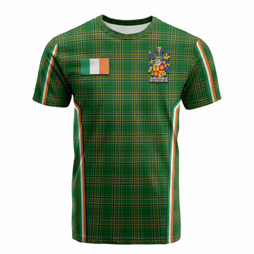 Chatterton Irish Clan Coat of Arm Tartan Cotton T-shirt Flag Style
