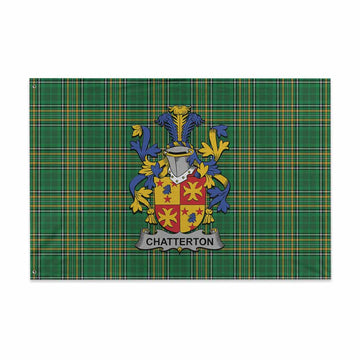 Chatterton Irish Clan Tartan House Flag with Coat of Arms