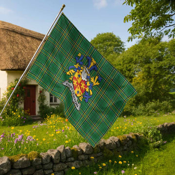 Chatterton Irish Clan Tartan House Flag with Coat of Arms