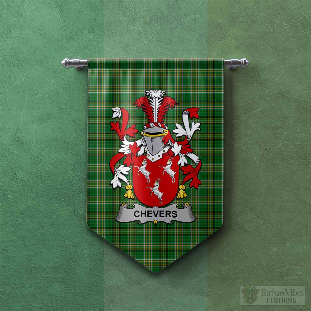 Chevers Irish Clan Tartan Gonfalon, Tartan Banner with Coat of Arms Chevron - Tartan Vibes Clothing