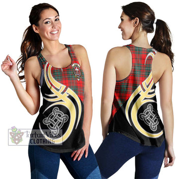 Cheyne Tartan Women's Racerback Tanks with Family Crest and Celtic Symbol Style 4XL - Tartan Vibes Clothing