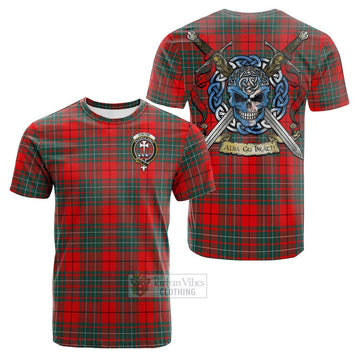 Cheyne Tartan Cotton T-shirt with Family Crest Celtic Skull Style Kid's Shirt - Tartan Vibes Clothing