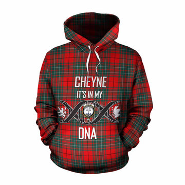 Cheyne Tartan Cotton Hoodie with Family Crest DNA In Me Style Pullover Hoodie XS - Tartan Vibes Clothing