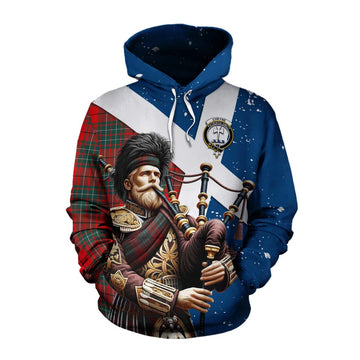 Cheyne Tartan Cotton Hoodie with Family Crest Scottish Bagpiper Vibes Pullover Hoodie XS - Tartan Vibes Clothing