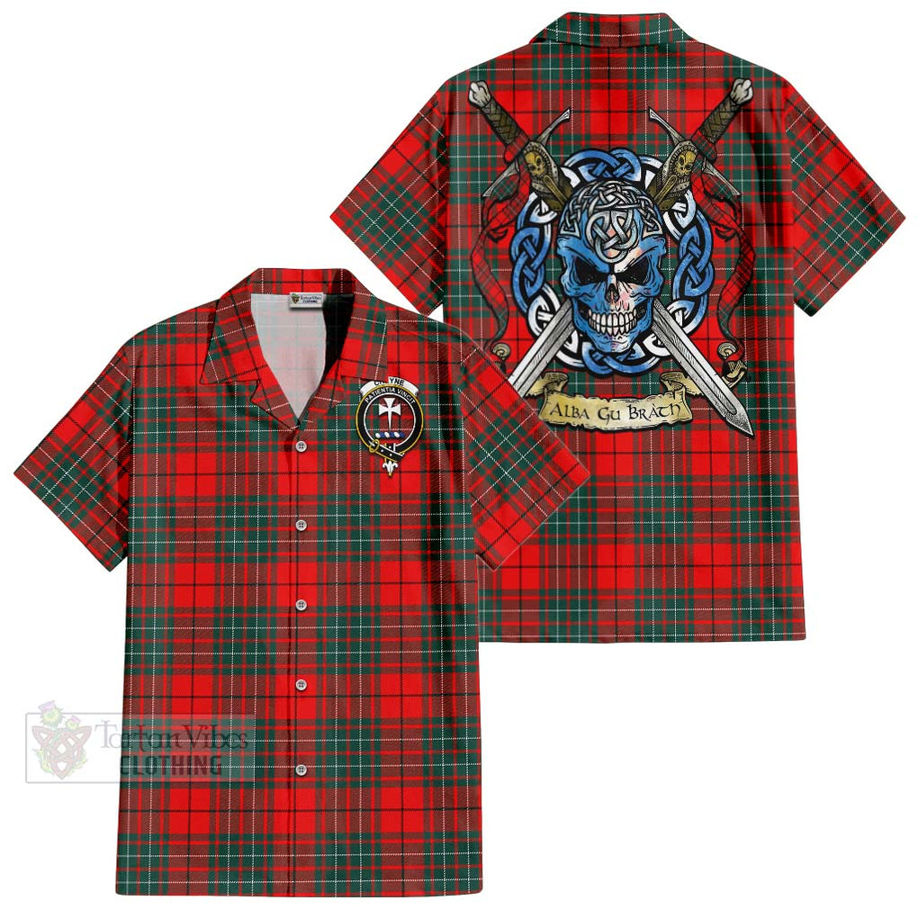 Cheyne Tartan Hawaiian Shirt with Family Crest Celtic Skull Style Kid - Tartan Vibes Clothing