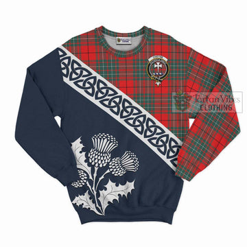 Cheyne Tartan Sweatshirt Featuring Thistle and Scotland Map Unisex - Tartan Vibes Clothing