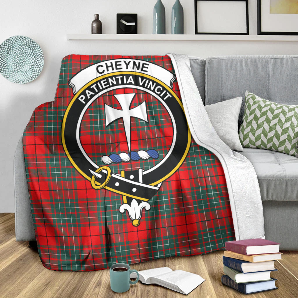 Cheyne Tartan Blanket with Family Crest X-Large 59 x 79 inches 150 x 200 cm - Tartan Vibes Clothing