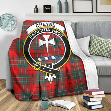 Cheyne Tartan Blanket with Family Crest X-Large 59 x 79 inches 150 x 200 cm - Tartan Vibes Clothing