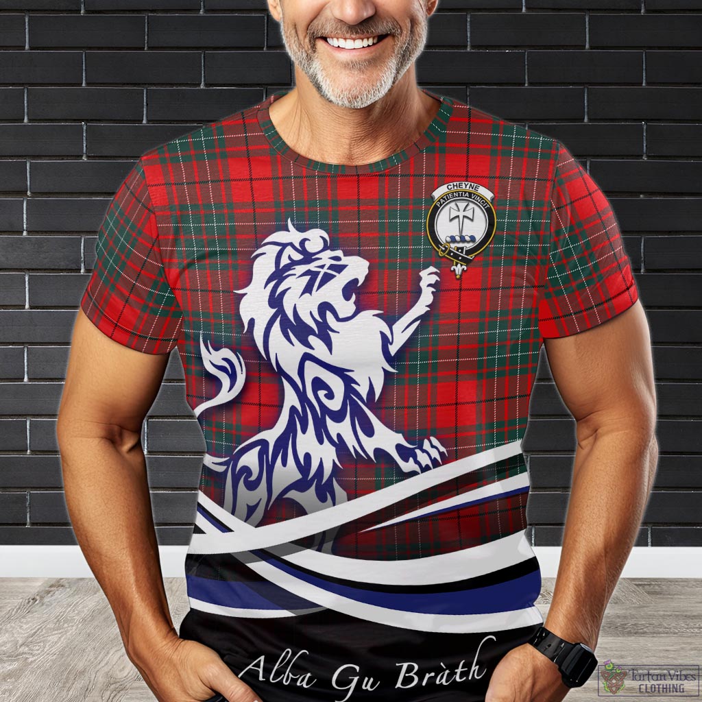 Cheyne Tartan T-Shirt with Alba Gu Brath Regal Lion Emblem Kid's Shirt - Tartan Vibes Clothing