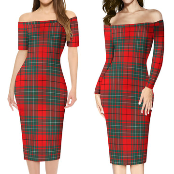 Cheyne Tartan Off Shoulder Lady Dress Women's Dress - Tartan Vibes Clothing
