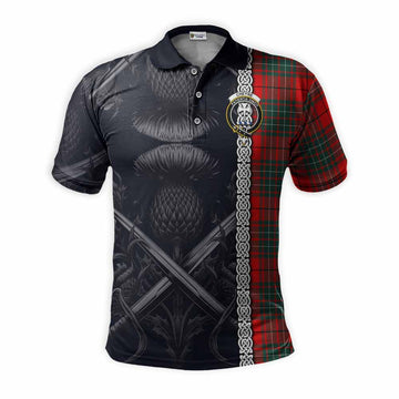 Cheyne Tartan Polo Shirt with Family Crest Cross Sword Thistle Celtic Vibes Kid - Tartan Vibes Clothing