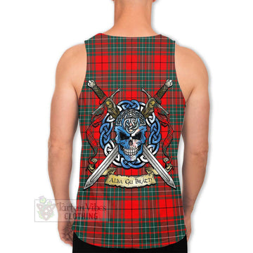 Cheyne Tartan Men's Tank Top with Family Crest Celtic Skull Style Men - Tartan Vibes Clothing