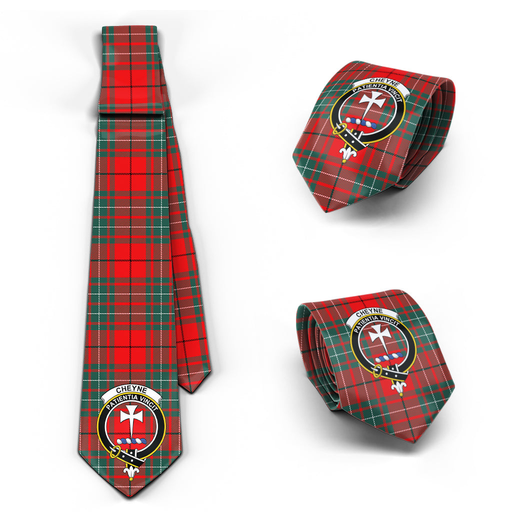 Cheyne Tartan Classic Necktie with Family Crest Necktie One Size - Tartan Vibes Clothing