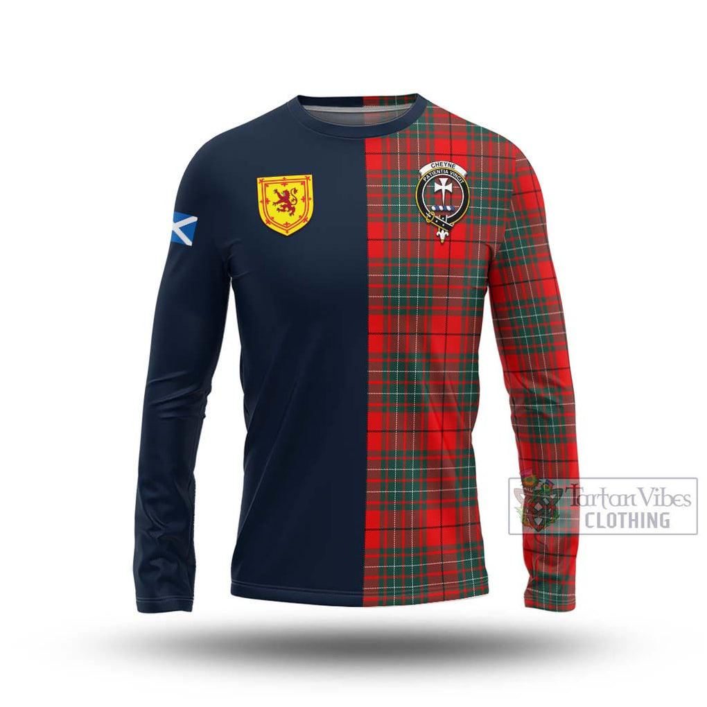 Cheyne Tartan Long Sleeve T-Shirt Alba with Scottish Lion Royal Arm Half Style Unisex - Tartan Vibes Clothing