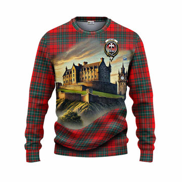 Cheyne Tartan Family Crest Knitted Sweater with Scottish Ancient Castle Style Unisex - Tartan Vibes Clothing