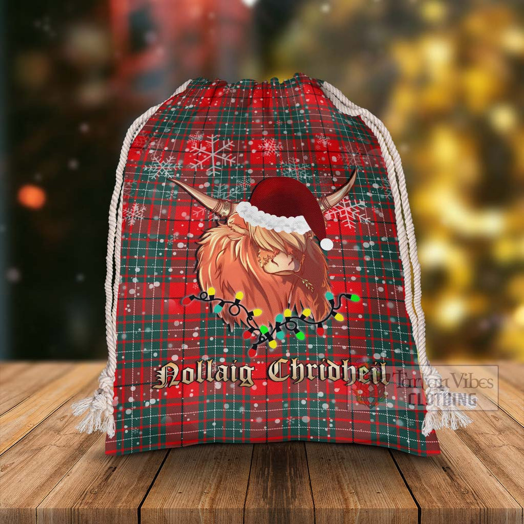 Cheyne Tartan Christmas Santa's Bag with Twinkle Highland Cattle - Tartan Vibes Clothing