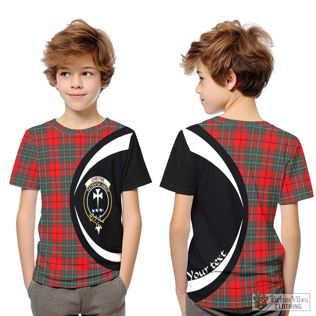 Cheyne Tartan Kid T-Shirt with Family Crest Circle Style Youth XL Size14 - Tartan Vibes Clothing