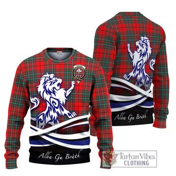 Cheyne Tartan Ugly Sweater with Alba Gu Brath Regal Lion Emblem Unisex - Tartan Vibes Clothing
