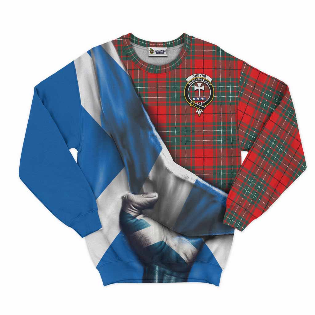 Cheyne Tartan Sweatshirt with Family Crest Scotland Patriotic Style Unisex - Tartan Vibes Clothing