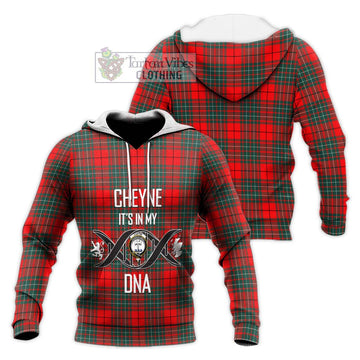 Cheyne Tartan Knitted Hoodie with Family Crest DNA In Me Style Unisex Knitted Pullover Hoodie - Tartan Vibes Clothing