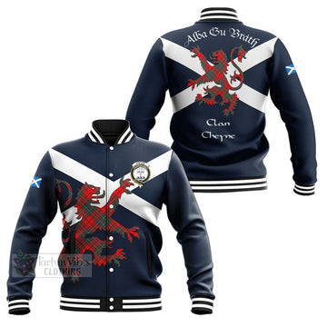 Cheyne Tartan Lion Rampant Baseball Jacket Proudly Display Your Heritage with Alba Gu Brath and Clan Name Unisex - Tartan Vibes Clothing