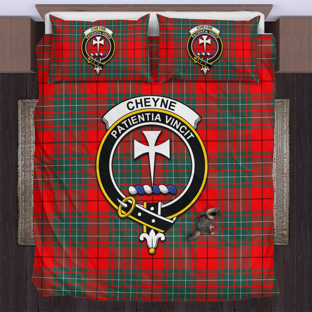 Cheyne Tartan Bedding Set with Family Crest UK Bedding Set - Tartan Vibes Clothing