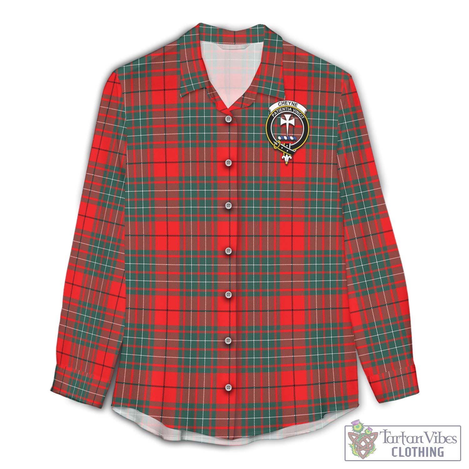 Cheyne Tartan Women's Casual Shirt with Family Crest Female - Tartan Vibes Clothing