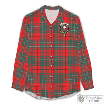 Tartan Vibes Clothing Cheyne Tartan Womens Casual Shirt with Family Crest