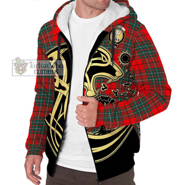 Cheyne Tartan Sherpa Hoodie with Family Crest Celtic Wolf Style Unisex S - Tartan Vibes Clothing