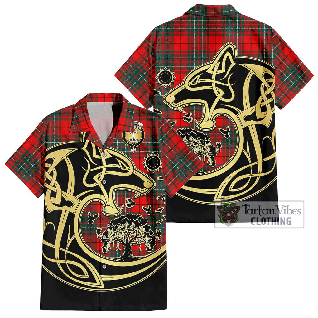 Cheyne Tartan Hawaiian Shirt with Family Crest Celtic Wolf Style Kid - Tartan Vibes Clothing