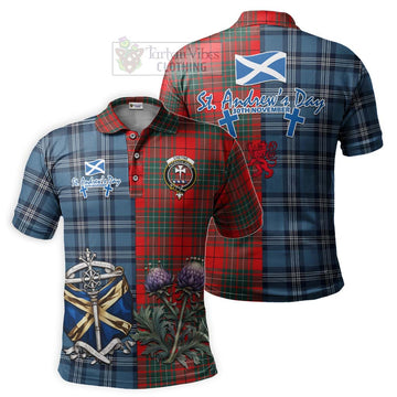 Cheyne Tartan Polo Shirt Happy St. Andrew's Day Half Tartan Style Kid - Tartan Vibes Clothing