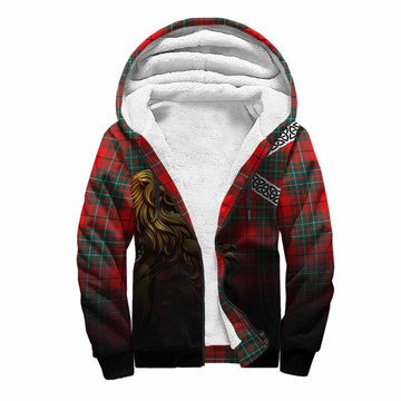 Cheyne Crest Tartan Sherpa Hoodie with Golden Lion Emblem Celtic Style Unisex S - Tartan Vibes Clothing